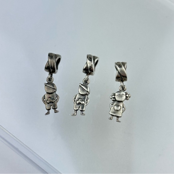 Vintage Signed RL Italy 925 Silver Child Boy Girl Charms - Picture 4 of 12